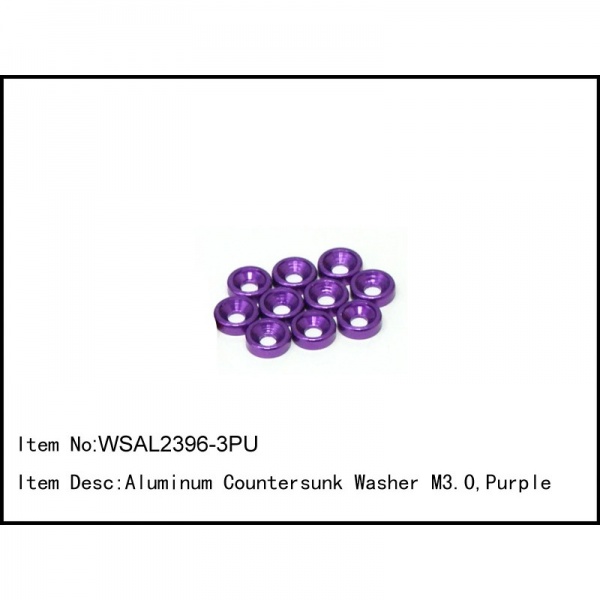 WSAL2396-3PU Aluminium Senkscheibe M3.0, Purple, 10 Stk